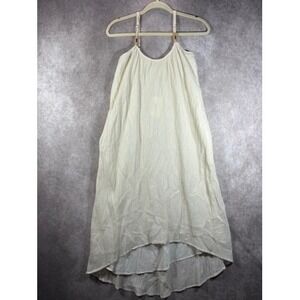 StarkX Nala Dress Womens Size XS Stone Gold Metallic Stripe Gauze‎ High Low Boho
